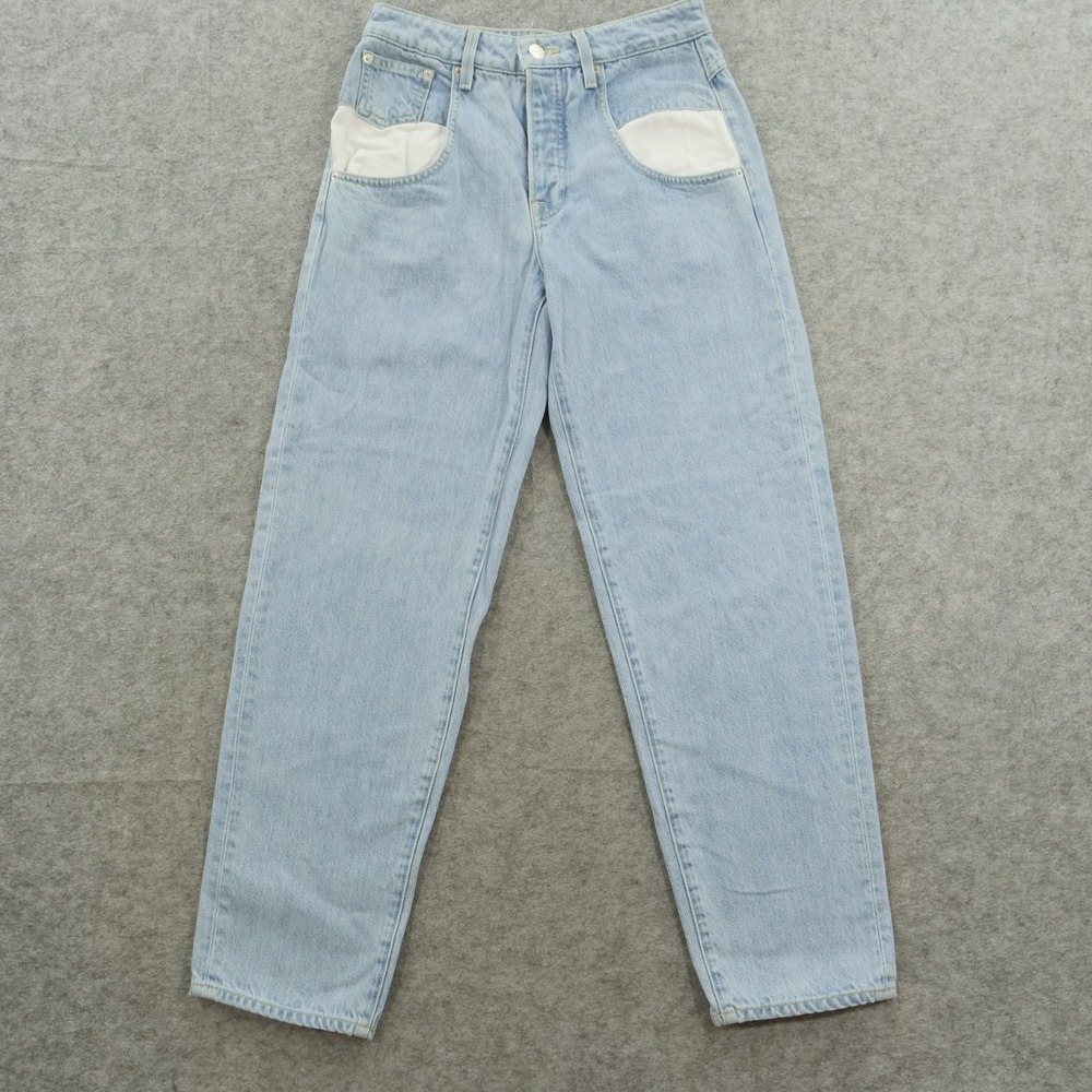James Street Jeans Womens 26 Blue Relaxed Straight High Rise Denim